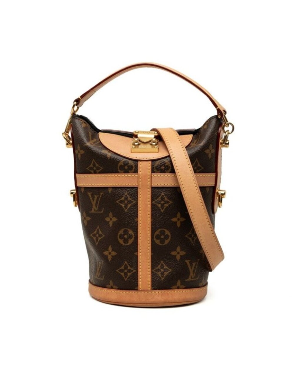 Louis Vuitton Monogram Duffle 2-Way Shoulder Bag Brown Leather